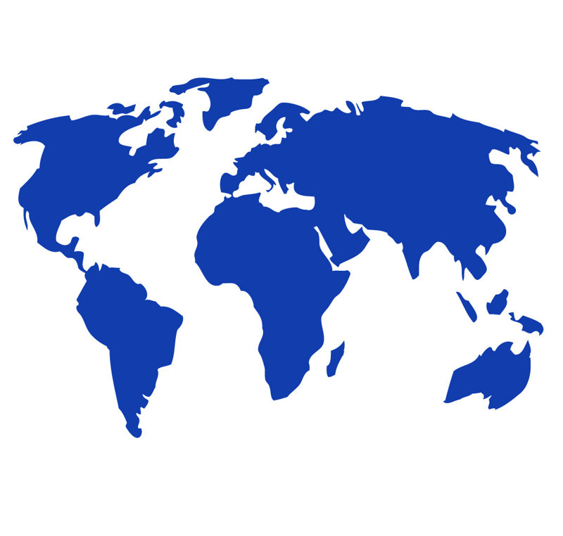 Décalcomanie murale carte du monde, H 22 po x l 32 po x P 0,01 po, Bleu foncé