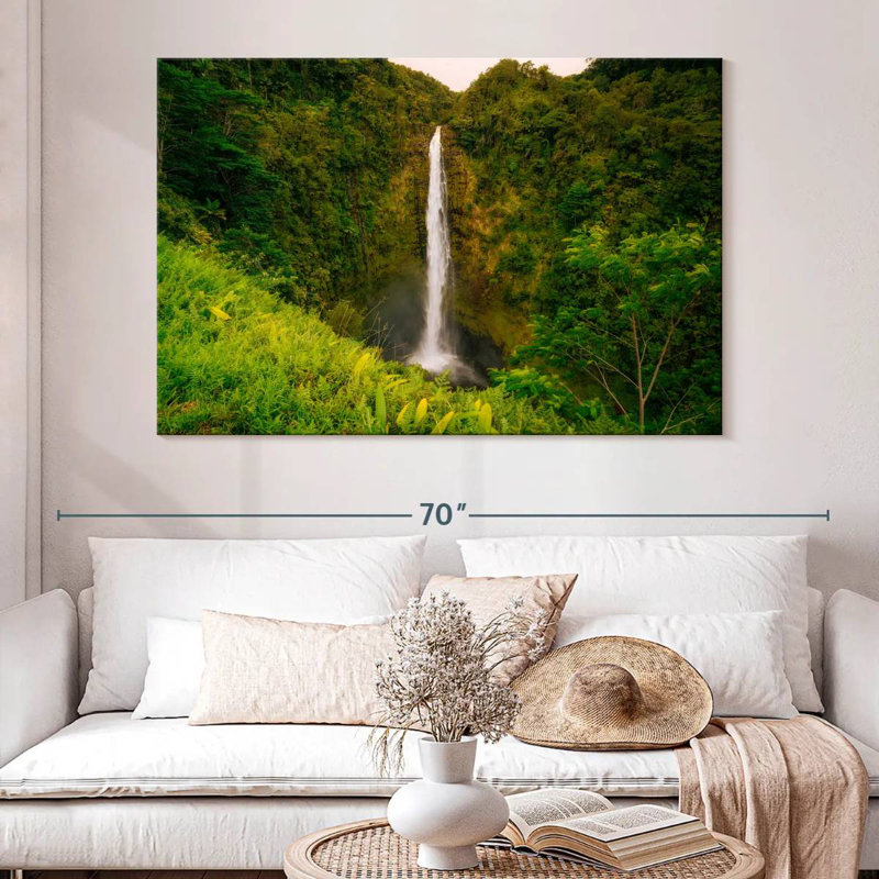 Paysage d'une cascade d'Alvord Akaka, H 34 po x l 51 po