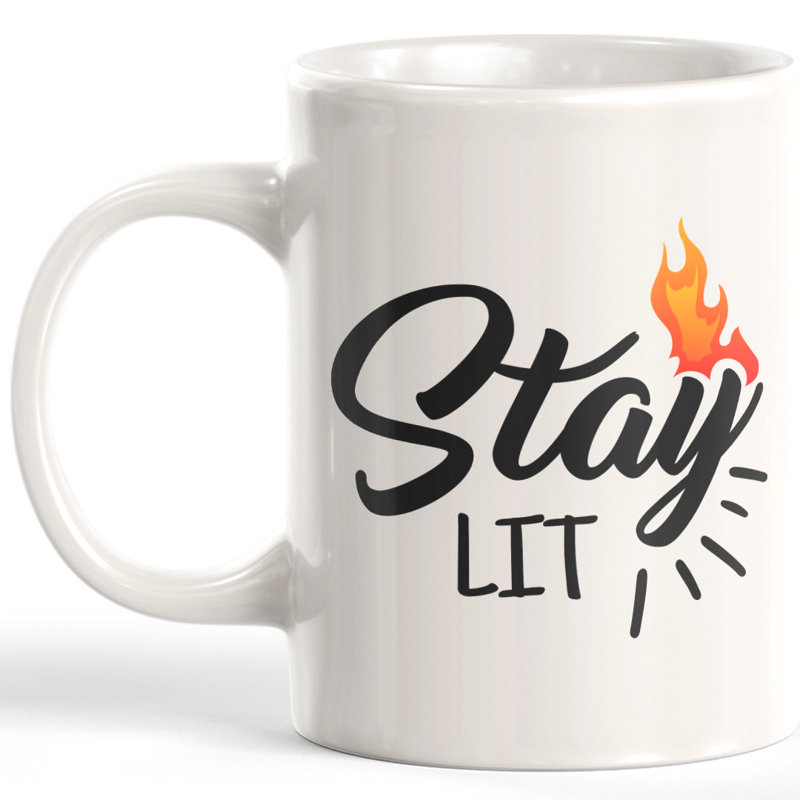 Tasse à café, 11 oz, Plastique, Restez allumé