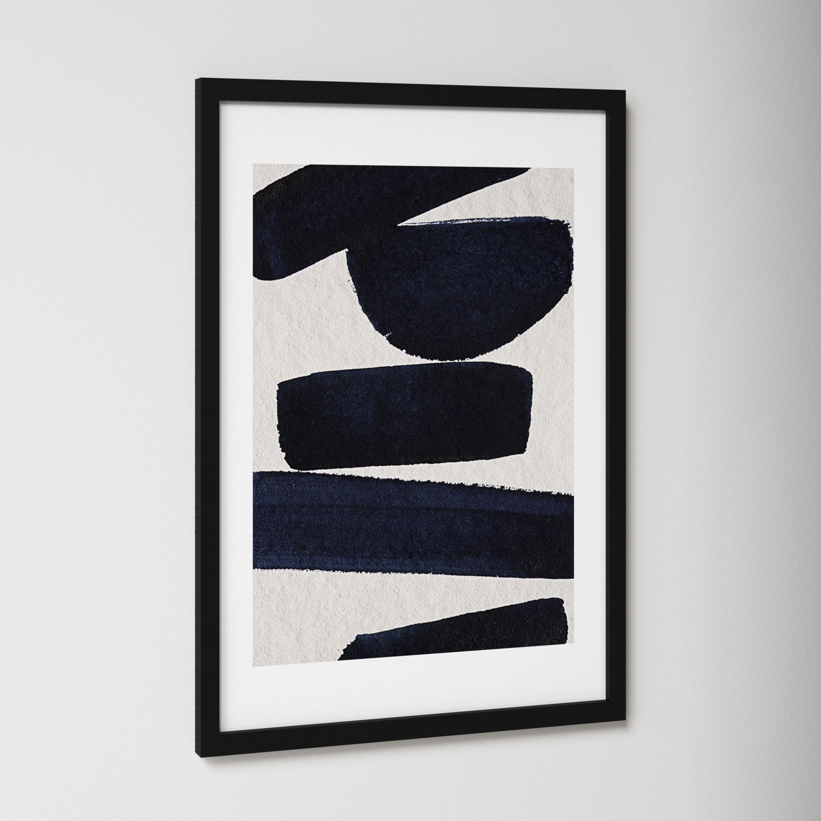 Japandi 5 by Simon West, Black, 25.6" H x 17.4" W x 0.88" D
