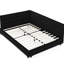 Lit double en velours pour lit double - confortable et idéal pour le décor de la chambre à coucher, revêtement noir, matériau approprié