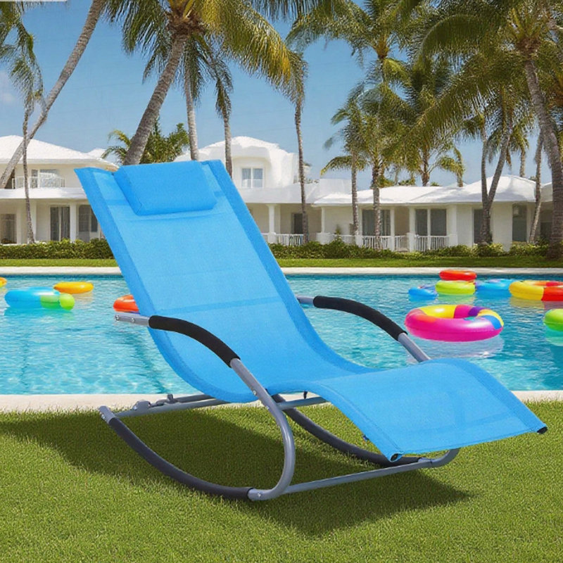 Chaise longue berçante Zero Gravity avec tissu en lin respirant