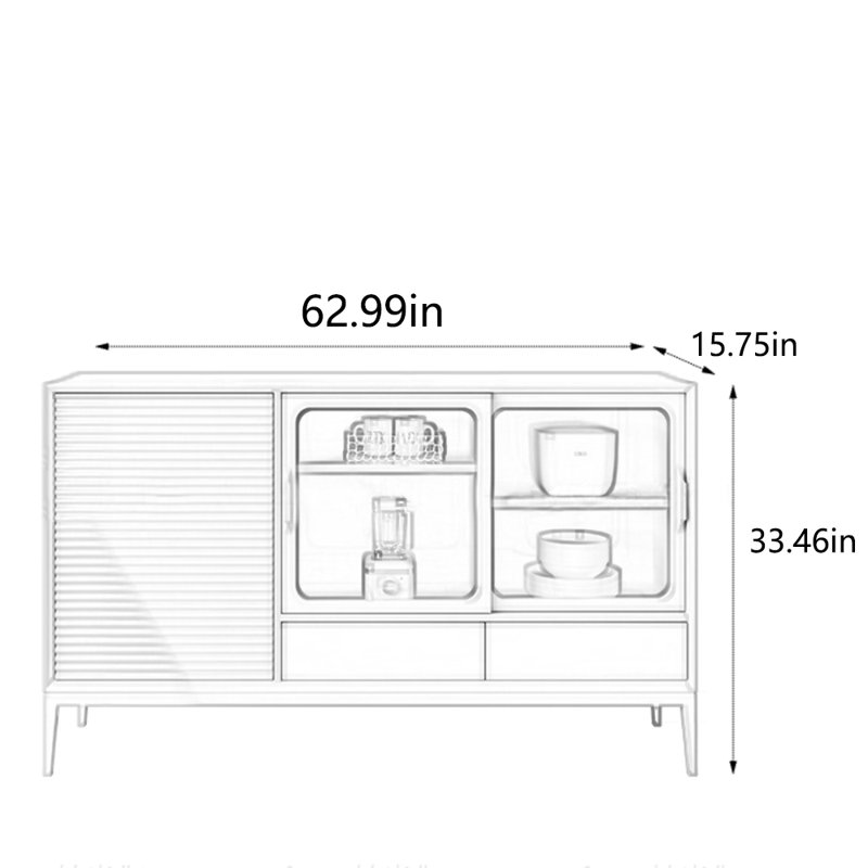 Armoire de rangement Elegant Minimalist Premium, Blanc