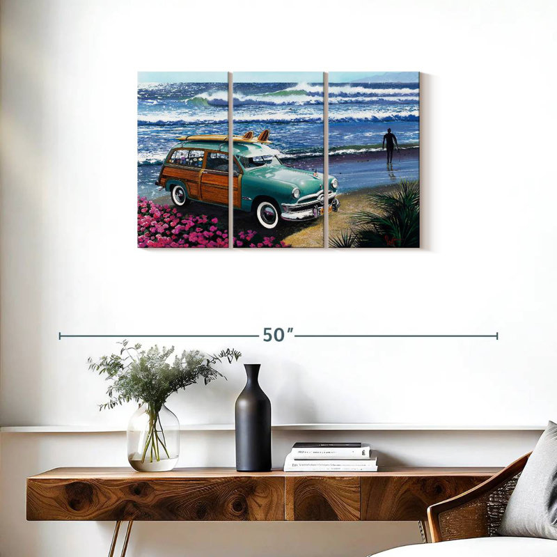 Surf City, peinture, H 20 po x l 33 po