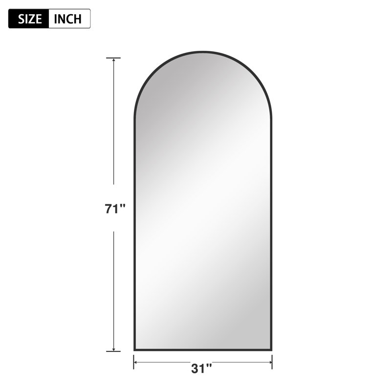 Miroir sur pied pleine longueur moderne, Noir, noir, noir, noir