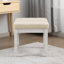 Tabouret en polyuréthane classique avec pieds en bois - Disponible en deux couleurs élégantes-445737949