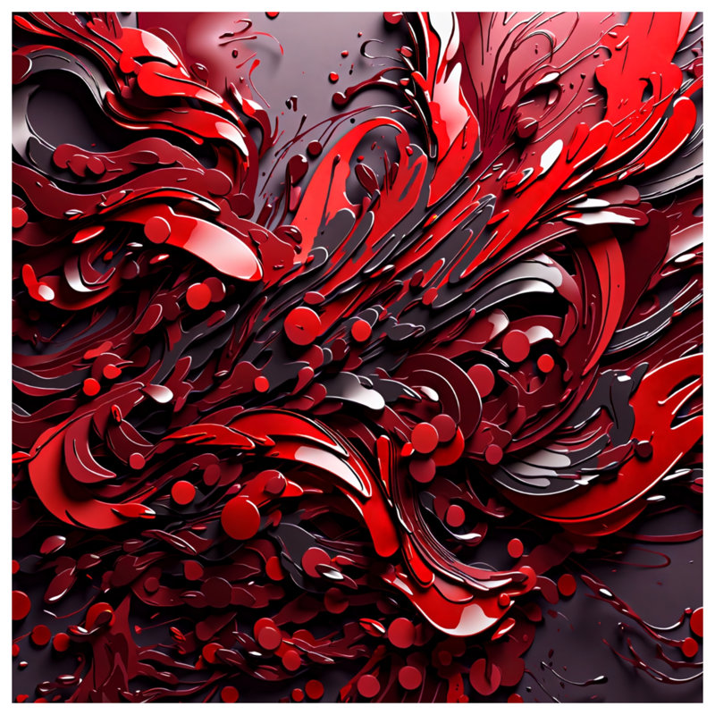 Rideaux de douche à motif abstrait rouge, L 70 po x H 93 po