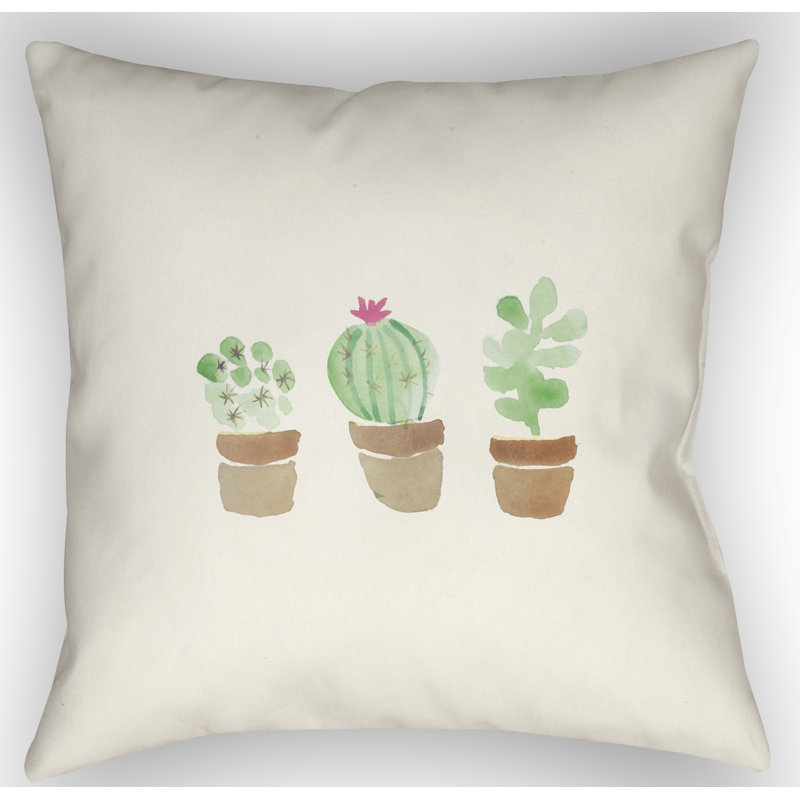 Floral Indoor/Outdoor Throw Pillow, 18" H x 18" W x 4" D
