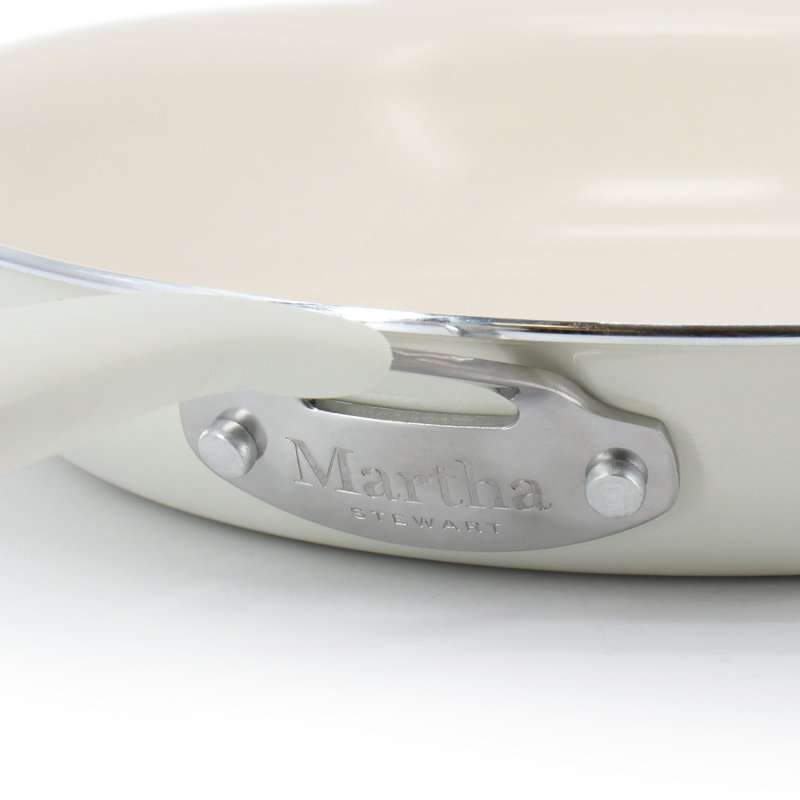Poêle à frire ronde en céramique antiadhésive en lin Martha Stewart Everyday Charlemont