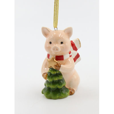 3.5'' Handmade Ceramic Animals Hanging Figurine Ornament