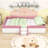 Upholstered Daybed with Staircase and Safety Fence-1009486698-1039092971