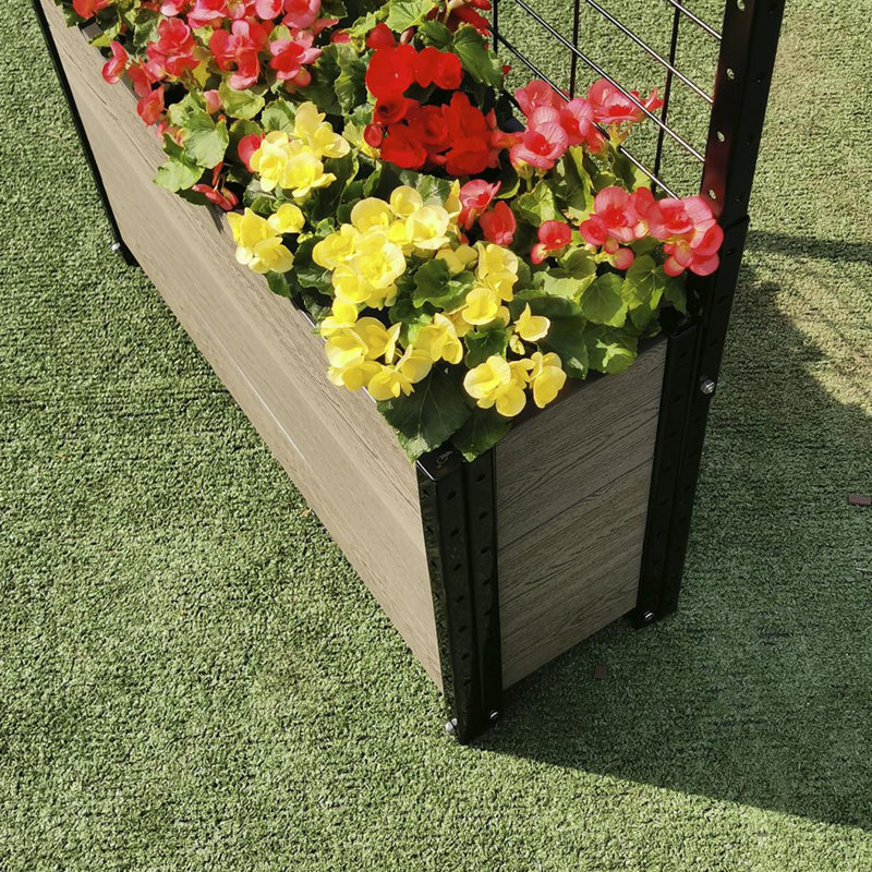 Jardin vertical à pieds avec treillis, H 57 po x l 36 po x P 12 po, Gris/noir
