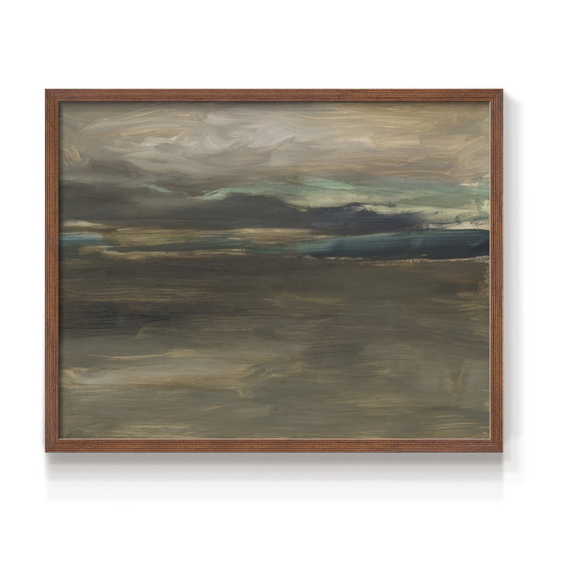 «Mute Lake View I», reproduction encadrée, 16" H x 20" W, Noyer