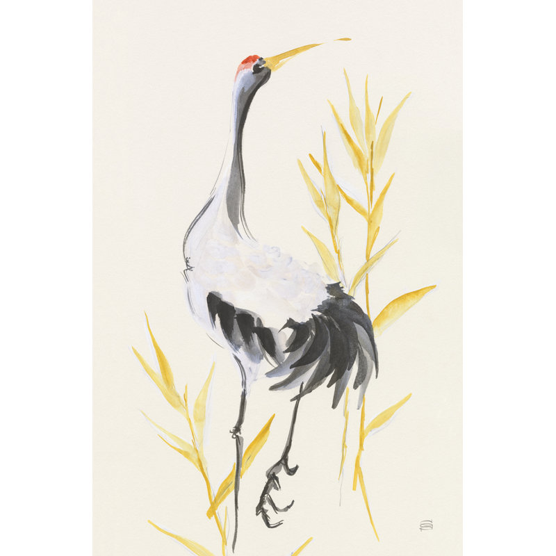 Crane Reeds I by Chris Paschke - Wrapped Canvas Painting, 91cm H x 61cm W 