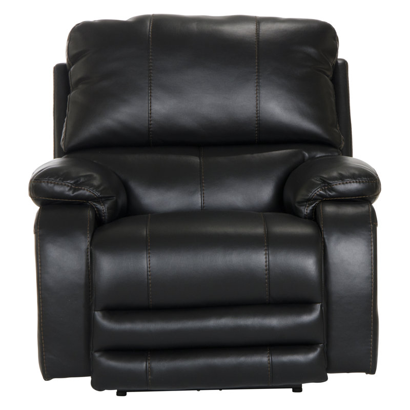 Fauteuil inclinable électrique en cuir Thornton, Similicuir noir, Oui