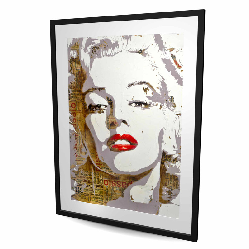 Impression de chambre à coucher vintage Marilyn Monroe | Décoration intérieure, H 48 po x l 36 po, Noir