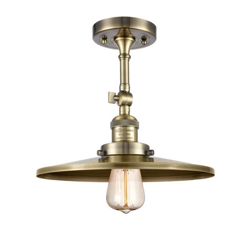 Kylena Semi Flush Mount, 11.25" H x 12" W x 12" D, Antique Copper, Antique Copper