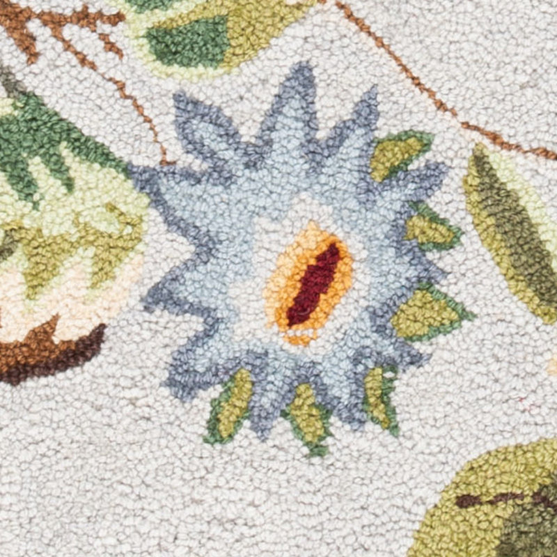 Tapis bleu clair en laine crocheté à la main Hollander, Rectangle 3 pi 9 po x 5 pi 9 po