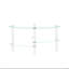 Table basse transparente ovale en verre, table moderne avec pieds en acier inoxydable, table basse en verre à 3 couches