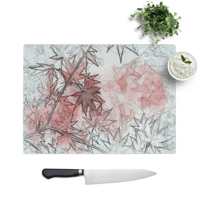 Tempered Glass Leaves of a Maple Tree Chopping Board