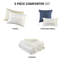 Édredon imprimé en seersucker double / grand - bleu doux et taupe à motif géométrique 2 taies décoratives, literie lavable 5 pièces avec machine décorative-121269123-121269124