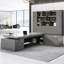 70.87"Modern Minimalist Grey L-shaped Desk-1251296425