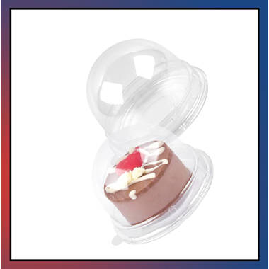 MT Products 4 Compartment Clear Plastic Cupcake Containers - Pack