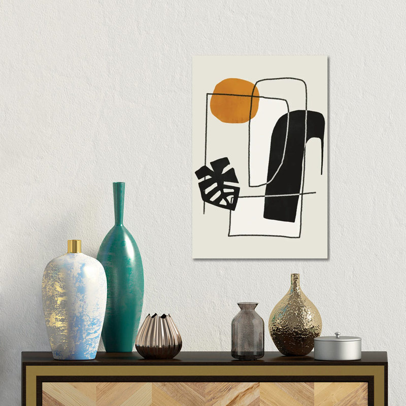 «Abstract Shape Ochre Leaf II», reproduction d'art sur toile tendue, Toile tendue, Ne s’applique pas, H 18 po x l 12 po