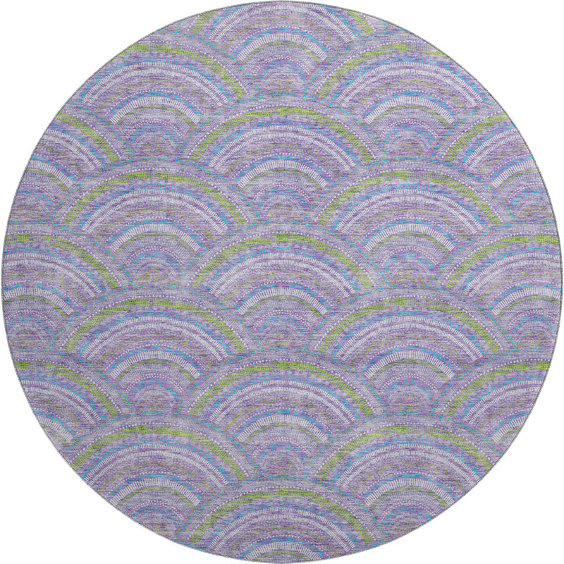 Tapis lavande lavable à la machine de qualité supérieure Prisco, Rond 8 pi