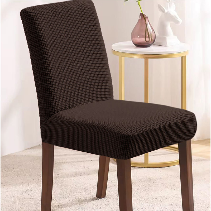Ensemble de 2 pièces - Housse de protection pour chaise de bureau de salle à manger, Polyester chocalate
