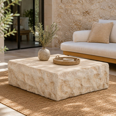Organic Modern Faux Stone Coffee Table