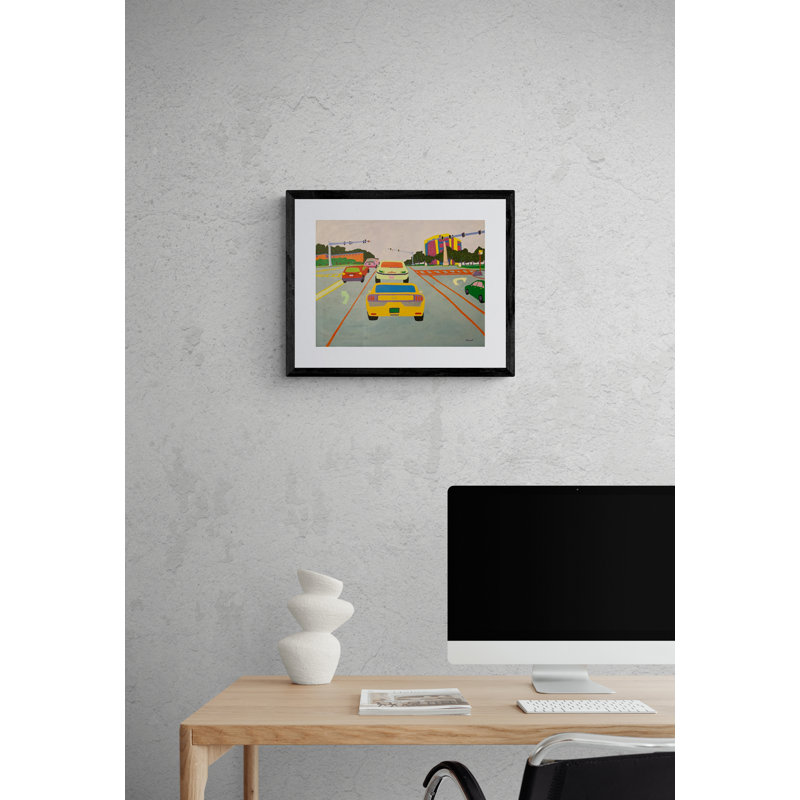 Behind The Mustang Print by Sue Graef, Black Framed Paper, 16" H x 20" W