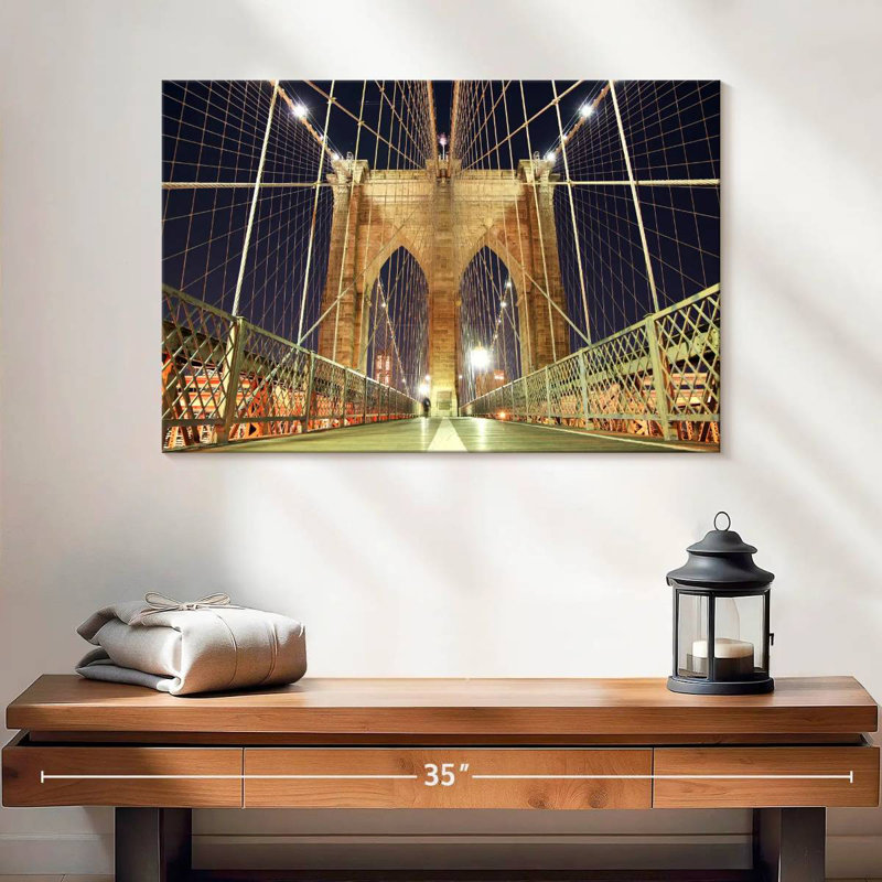Lilie illuminé le pont de Brooklyn, H 16 po x l 24 po