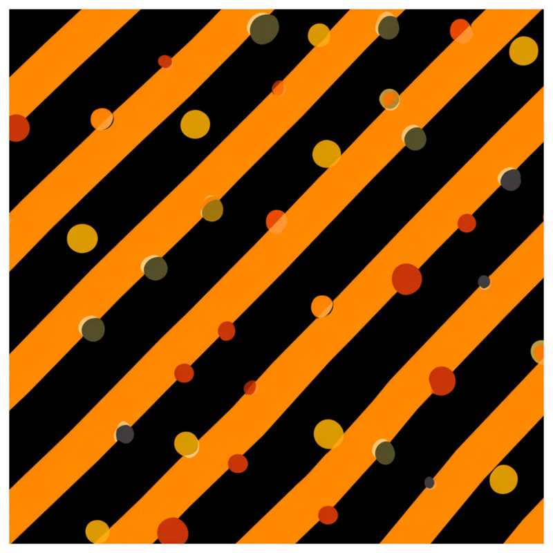 Tapisserie murale rayures orange, H 68 po x l 80 po avec 4 œillets