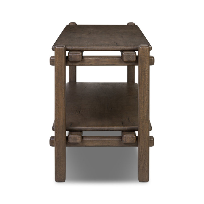 Marcia Console Table by Thomas Bina/Ronald Sasson, Gray Reclaimed French Oak, 29.5" H x 86.75" W x 22.5" D