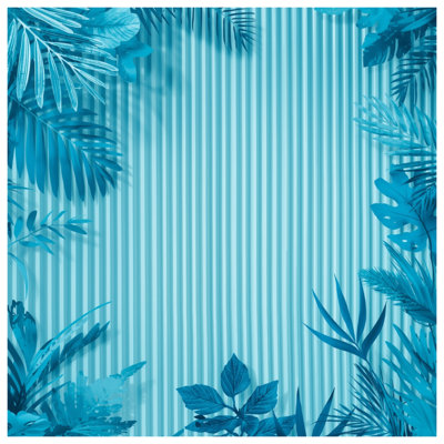 Couvertures bleues à feuillage tropical