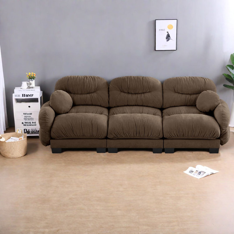 Compression Cozy Chenille Sofas, 3 Seater Modular Modern Home Seating
