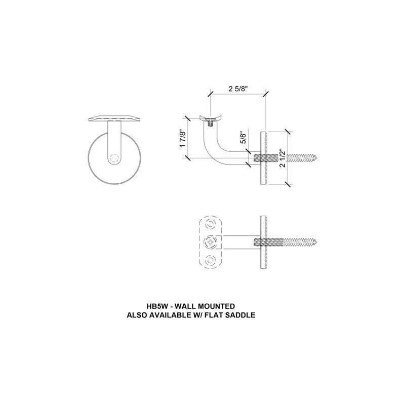 Fixation murale FHC HB5WMB Brea Series, Matte Black