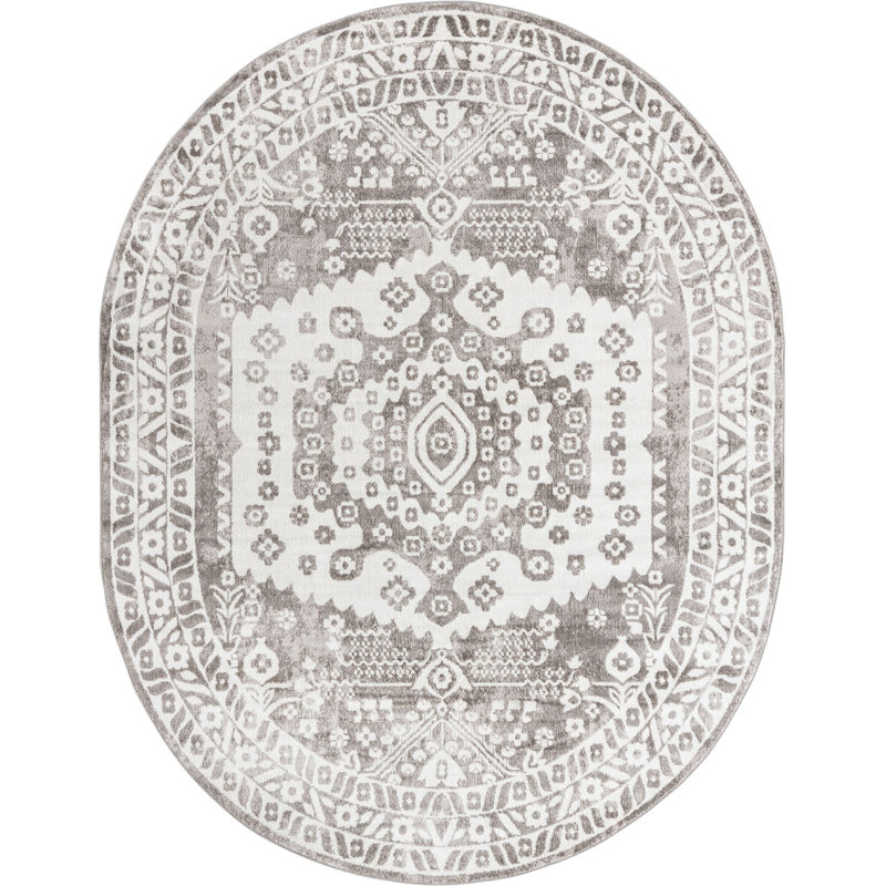 Tapis contemporain contemporain de 11 couleurs Camel, Ovale 8 pi x 10 pi