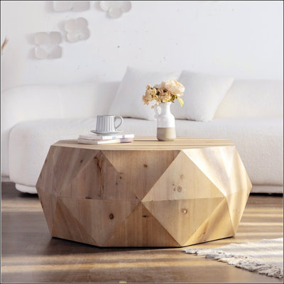 Table basse style rétro en relief tridimensionnel, durable et esthétique pour tout salon