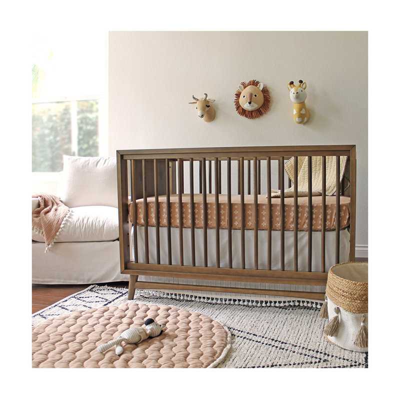 Brown Riverstone Crib Sheet, 100% Cotton, Soft and Durable, Kendi Collection