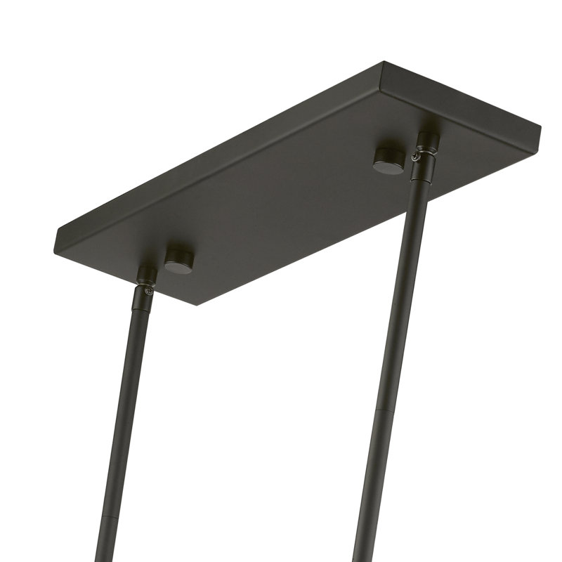 Ashauna 4-Light Dimmable Rectangular Chandelier, Black