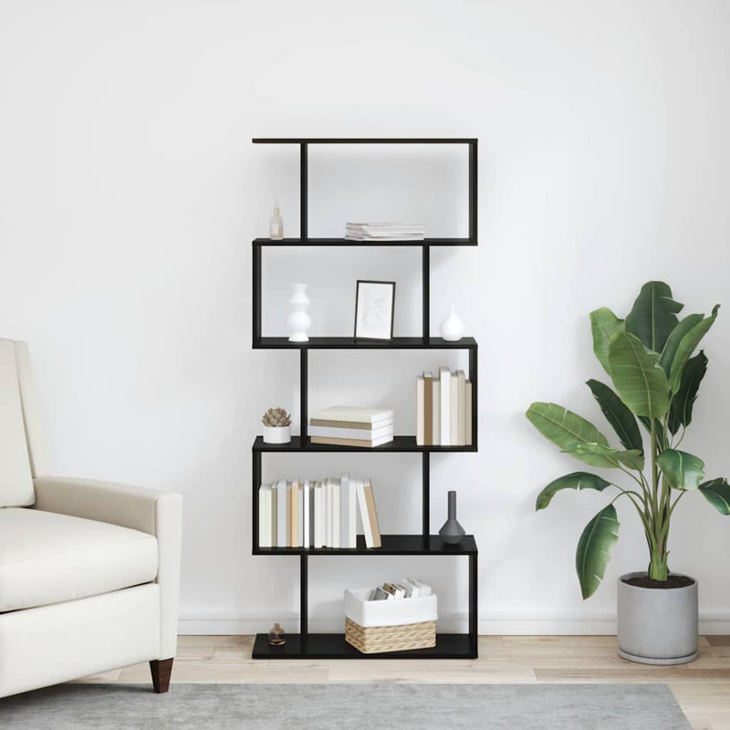 Book Cabinet Engineered Wood Bookcase Modern Bookshelf Rectangular, (5 Shelves) 161cm H x 70cm W x 24cm D
