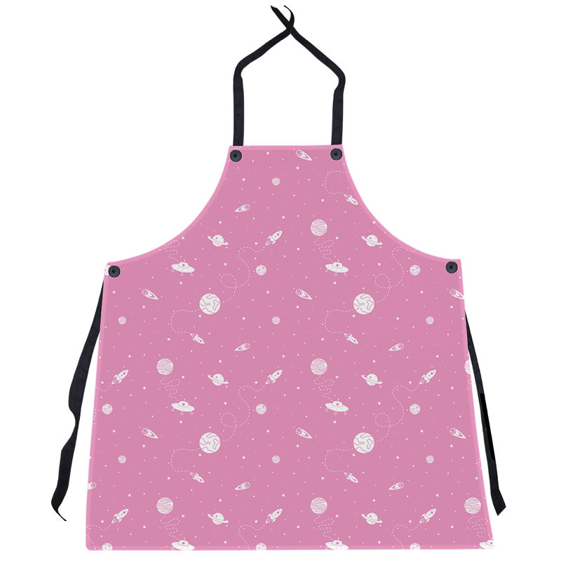 Tablier à motif extérieur espace, Rose