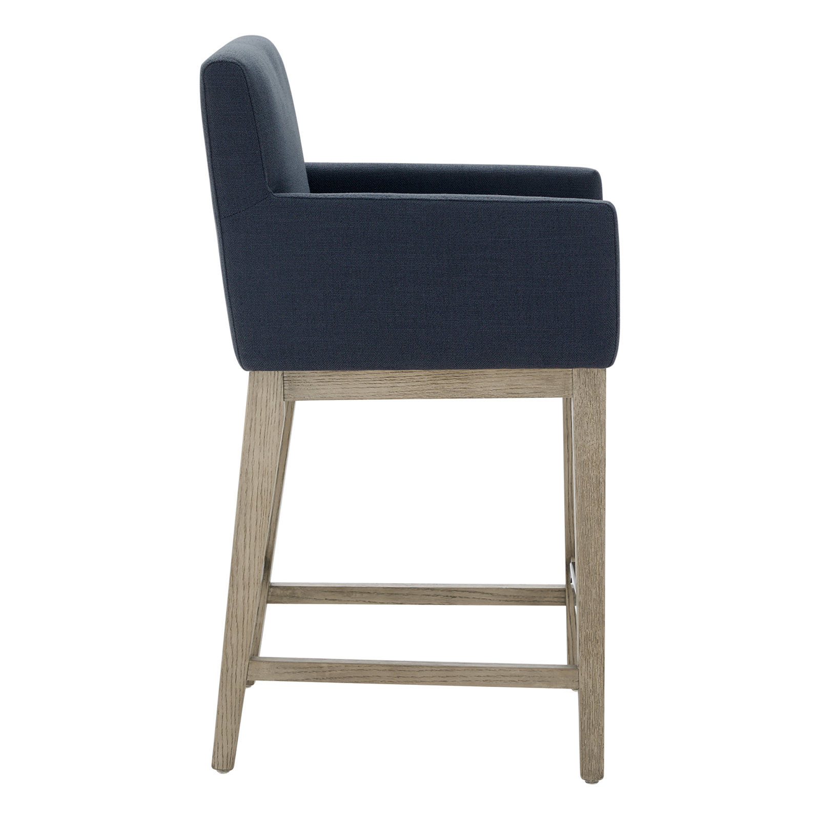 Bethea 26" Bar Stool, Effie Indigo Performance Linen