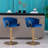 Adjustable Velvet Bar Stools with Chrome Footrest and Swivel Base-1676186101