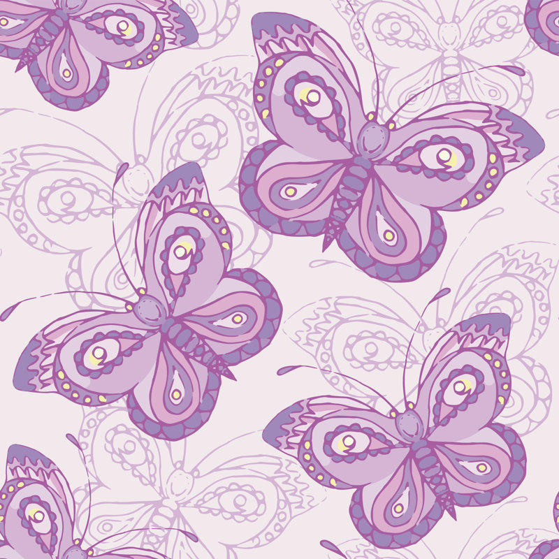 Butterflies by Olgdesigner - Wrapped Canvas Print, 30cm H x 30cm W x 3.8cm D