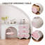 Armoire-lavabo moderne 47,24 "avec miroir et tabouret de maquillage blanc et rose