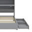 Lit plateforme double en bois avec port USB, tête de lit avec rangement et tiroirs-23242774