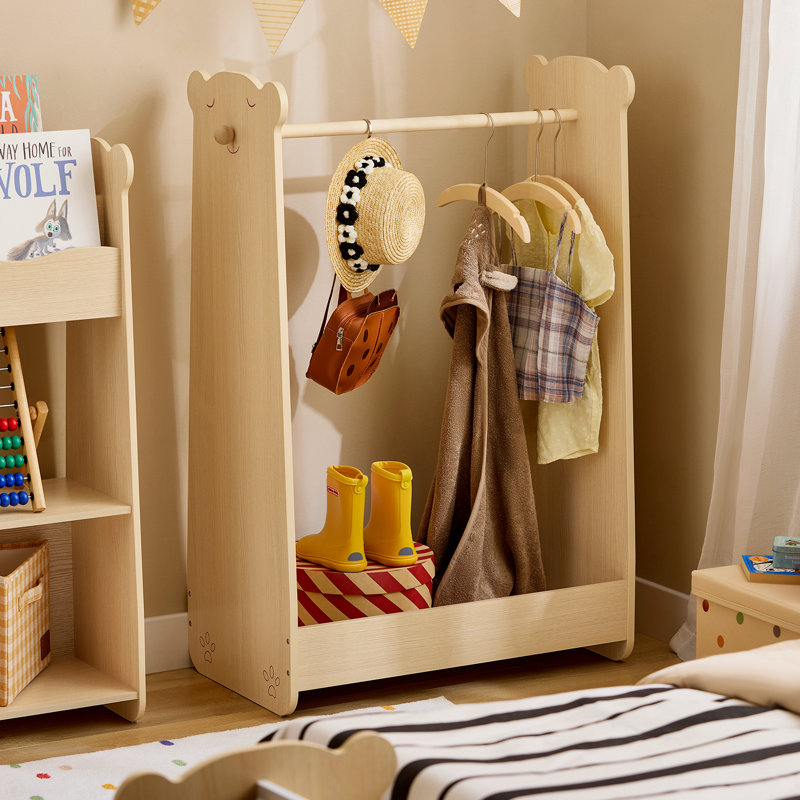 Children Kids Clothes Rack Children Wardrobe Closet With Hanging Rail